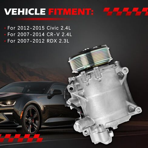 AC Compressor Compatible with 2007-2011 CRV/CR-V RDX A/C with Clutch Replacement for 38810RWCA03 38810RX0A01 0610239 2004920AM in Saudi Arabia