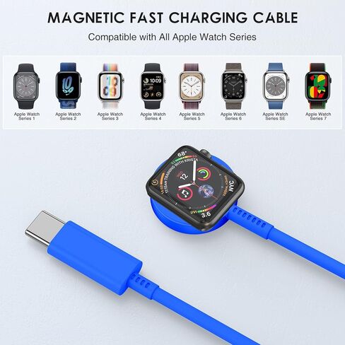 شاحن سريع لـ Apple Watch [MFI Certified] ، 6ft USB C Iwatch شحن سريع مع شاحن USBC ، سلك شاحن مشاهدة محمول لسلسلة Apple Watch Ultra/8/7/6/SE/5/4/3/2/1 in Kuwait