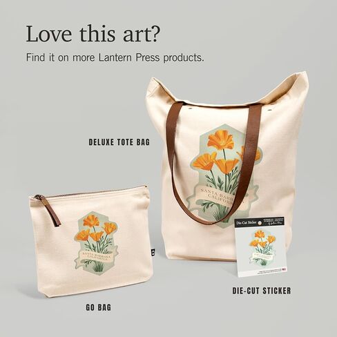 Lantern Press Santa Barbara, California, Vintage Flora, California Poppy, 100% Cotton Zipper Pouch, Travel Accessory, Go Bag in Saudi Arabia