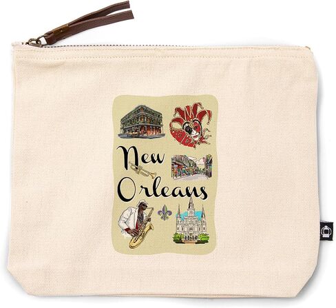 نيو أورليانز ، لويزيانا ، المعالم والرموز ، حقيبة سحاب القطن بنسبة 100 ٪ ، ملحق السفر ، GO BAG in Kuwait