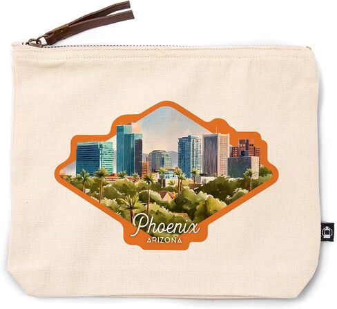 Lantern Press Phoenix, Arizona, Watercolor Study, 100% Cotton Zipper Pouch, Travel Accessory, Go Bag in Saudi Arabia