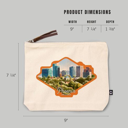 Lantern Press Phoenix, Arizona, Watercolor Study, 100% Cotton Zipper Pouch, Travel Accessory, Go Bag in Saudi Arabia