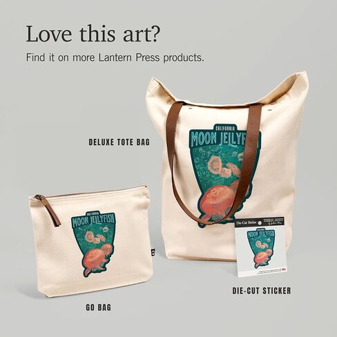 Lantern Press California ، عمل خطوط السوائل ، قناديل القمر ، حقيبة سحاب من القطن 100 ٪ ، ملحق السفر ، حقيبة الذهاب in Saudi Arabia