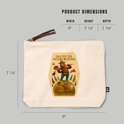 Lantern Press Press Bear and Friends ، حقيبة سحاب من القطن 100 ٪ ، ملحق السفر ، GO BAG in Saudi Arabia