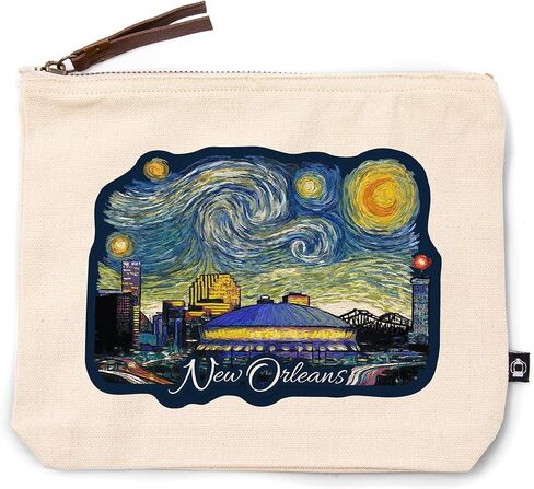 Lantern Press New Orleans ، Louisiana ، STARRY Night City Series ، 100 ٪ Cotton Zipper Pouch ، ملحق السفر ، GO BAG in Saudi Arabia