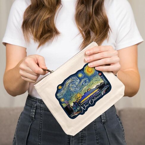 Lantern Press New Orleans ، Louisiana ، STARRY Night City Series ، 100 ٪ Cotton Zipper Pouch ، ملحق السفر ، GO BAG in Saudi Arabia