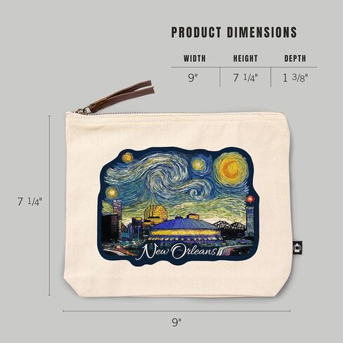 Lantern Press New Orleans ، Louisiana ، STARRY Night City Series ، 100 ٪ Cotton Zipper Pouch ، ملحق السفر ، GO BAG in Saudi Arabia