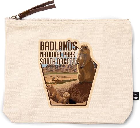 Lantern Press Badlands National Park, South Dakota, Prairie Dogs, 100% Cotton Zipper Pouch, Travel Accessory, Go Bag in Saudi Arabia