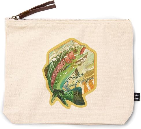 Lantern Press Hinton, West Virginia, Fishing, Underwater Trout, 100% Cotton Zipper Pouch, Travel Accessory, Go Bag in Saudi Arabia