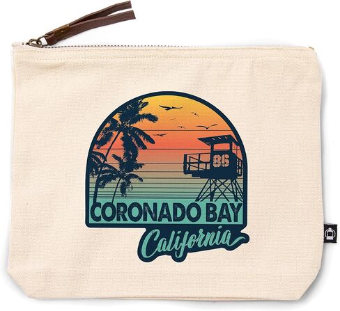 Lantern Press Bay Coronado Bay ، كاليفورنيا ، وغروب الشمس خطوط ، وشكّن النخيل والإنقاذ ، وحقبة سحاب من القطن بنسبة 100 ٪ ، وملحقات السفر ، و GO BAG in Kuwait