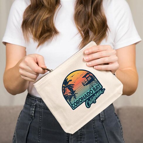 Lantern Press Bay Coronado Bay ، كاليفورنيا ، وغروب الشمس خطوط ، وشكّن النخيل والإنقاذ ، وحقبة سحاب من القطن بنسبة 100 ٪ ، وملحقات السفر ، و GO BAG in Kuwait