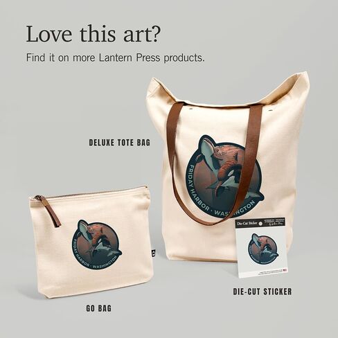 Lantern Press Friday Harbor, Washington, Orca, Lithograph, 100% Cotton Zipper Pouch, Travel Accessory, Go Bag in Saudi Arabia
