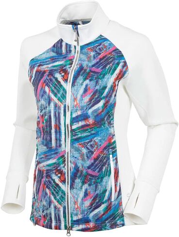 Sunice Womens Ella Thermal Hybrid Golf Jacket - Imperial Blue/Gold L in Kuwait