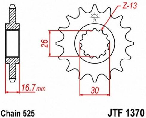 JT Sprockets JTF1370.16 16T Steel Front Sprocket , black in Saudi Arabia