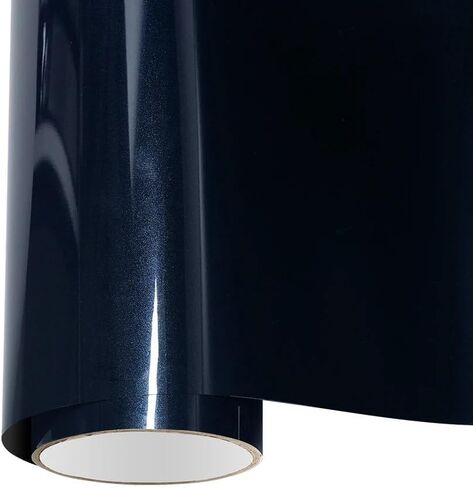 LZlrun Premium Sparkle Parkle Glossy Metallic Car Vinyl Wrap ، Fltra Glossy Officive Film مع تركيب خالي من الفقاعات يأتي مع أدوات التثبيت (Navy Blue ، 1ft × 5ft) in Kuwait