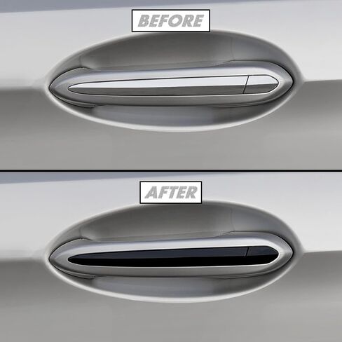 Slickmod Chrome Delete Blackout Vinyl Overlay for 2017-20 BMW 5 Series Serial Sedan Door Handle (Gloss Black) in Saudi Arabia