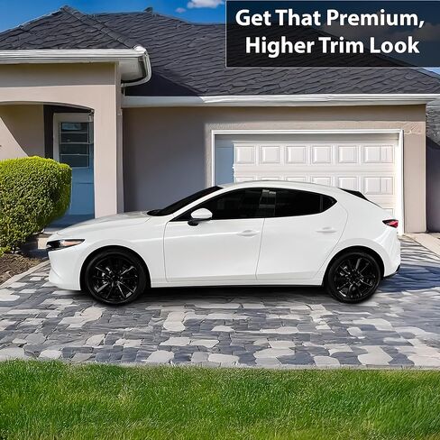 BOGAR TECH DESIGNS Side Window Chrome Delete Overlay Film Compatible with Mazda 3 Sedan 2019-2025, Gloss Black in Saudi Arabia