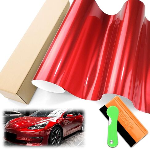 Super Gloss Metallic Soul Red Automotive Vinyl Wrap Car Care Bubble Free Air Free 12 "X60" (1FTX5FT) in Saudi Arabia