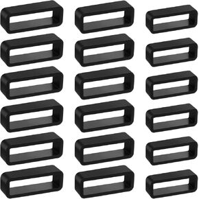 18 PCS Watch Band Keepers 14/16/18mm Silicone Watch Watch Strap Retainer Loop Parts Belt Beltband Clasp Clasp Ring Explistory for Smart Sport Watchers (Black) in Kuwait