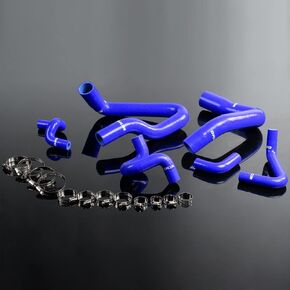 PIT66 Silicone Radiator Hose Kit,Compatible with 1986-1993 Mustang GT LX Cobra 5.0U Blue with Clamps in Saudi Arabia