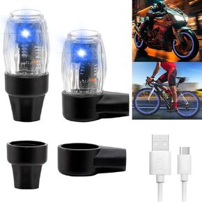2 Pack Tire Lights for Car LED Colorful Wheel Light Valve Stem Cap Flash Light for Truck Motorcycle Bike Waterproof Rechargeable Tyre Spoke Lamp Glow in the Dark Reflector Accessories(2PC) in Kuwait