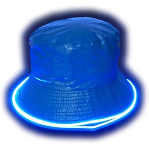 House Of Rave LED Light Up PU Leather Reversible Bucket Hat for Men and Women - Futuristic Neon Rave Gear and Festival Outfit in Kuwait
