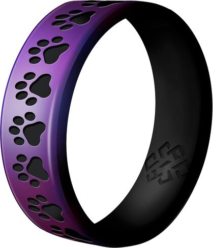 Knot Theory Cat Paws Silicone Ring for Men Women - Breathable Comfort Fit 6mm Bandwidth in Saudi Arabia