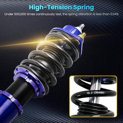 MaxPeedingrods ملفات ل Honda Civic 2001-2005 DX/EX/GX/HX/LX/SI ، طقم التعليق القابل للتعديل قابلة للتعديل ، دعامات امتصاص الصدمات المسبقة مسبقًا ، وخفض مجموعات الأزرق الأزرق in Saudi Arabia