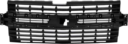 KUAFU Front Grill Compatible with 2019-2022 Chevy Chevrolet Silverado 1500 Bumper Upper Hood Grille Painted Black in Saudi Arabia