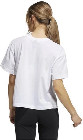 adidas Women's Boyfriend Cropped Cotton T-Shirt, White in Saudi Arabia