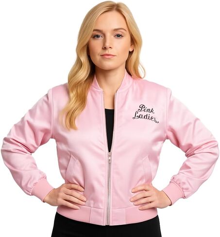 Mad Engine Grease Pink Ladies Costume Jacket 50s Outfit Halloween Cosplay for Womens in Saudi Arabia