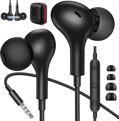 Wired Earbuds Headphones for School Students with Microphone Noise Canceling 3.5mm Earphones in-Ear Headset for Tablets iPod iPad MP3 iPhone Samsung Computer Laptop Android Phone with 3.5 mm Jack in Saudi Arabia