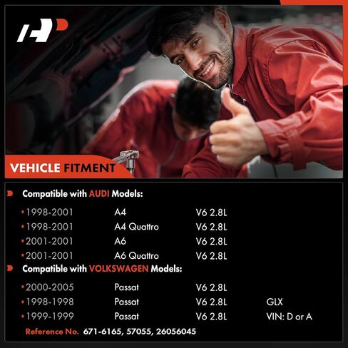 مجموعة الأسلاك الإشعال الإشعال A-premium مجموعة من 6 متوافقة مع فولكس واجن بارات 1998-2005 و Audi A4 A4 Quattro 1998-2001 ، A6 A6 Quattro 2001 ، 2.8L in Saudi Arabia