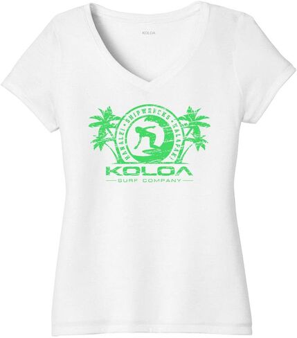 Koloa Surf Surfer Girl Logo Perfect Tri V-Neck Tee في أحجام XS-4XL in Saudi Arabia