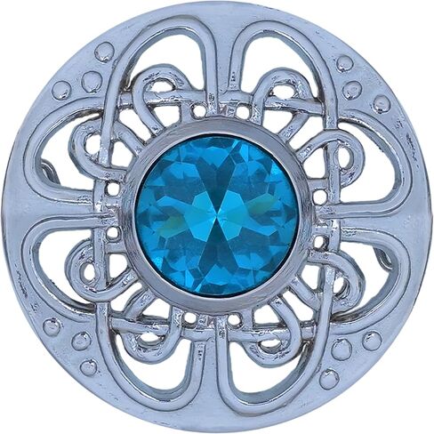 Elegant Culloden Plaid Brooch – Scottish Kilt Fly Plaid Brooch Intricate Celtic Knot in Pewter with Gemstone 3-Inch Diameter – Ideal for Scottish Kilts & Formal Wear in Saudi Arabia