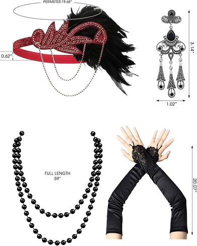 1920s Flapper Dresses for Women,Sheer Beaded Sleeves Great Gatsby Dresses Roaring 20s Dresses Costumes with Accessories in Saudi Arabia