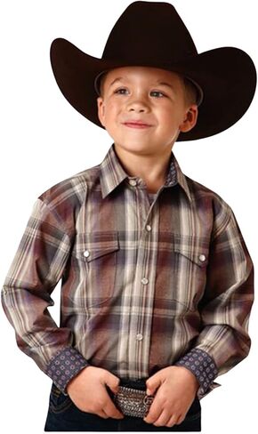 Roper Boys Cider Plaid Long Sleeve Shirt in Saudi Arabia
