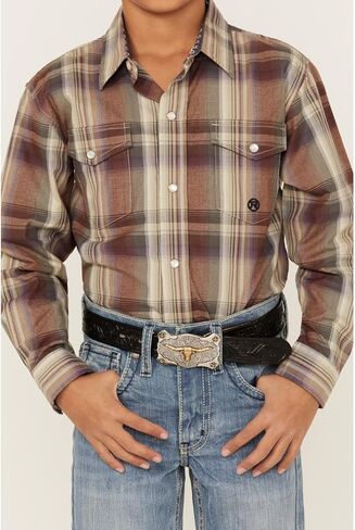 Roper Boys Cider Plaid Long Sleeve Shirt in Saudi Arabia