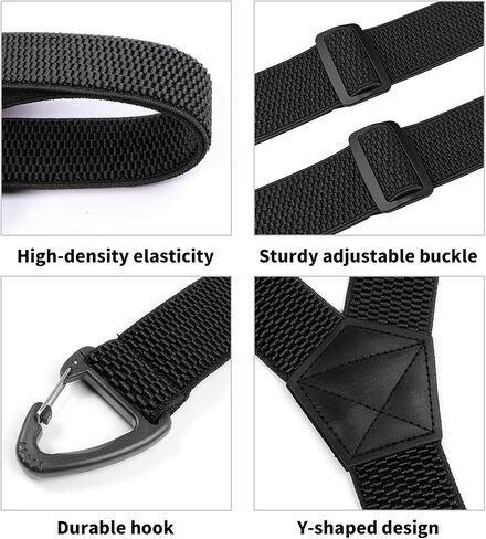 Adjustable Y-Back Suspenders for Men, Elastic Hidden Suspender with Heavy-Duty Clips, Ideal for Suits Jeans Weddings in Kuwait