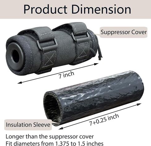 6" Suppressor Cover with Burn Proof Silicone Coated Fiber Sleeve Heat Resistant Suppressors Wrap for Hunting Rifles in Saudi Arabia