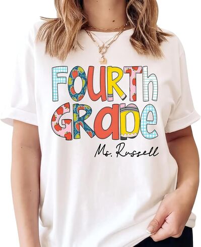 Personalized Kindergarten Teacher Shirts - First to Second Grade, Customizable in Kuwait