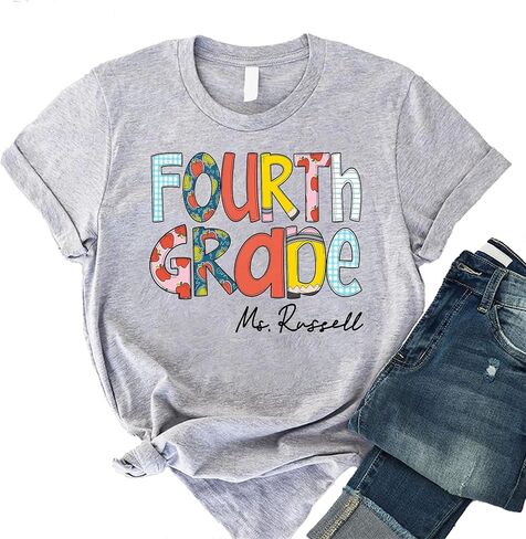 Personalized Kindergarten Teacher Shirts - First to Second Grade, Customizable in Kuwait