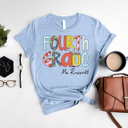 Personalized Kindergarten Teacher Shirts - First to Second Grade, Customizable in Kuwait