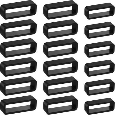18 PCS Watch Band Keepers 14/16/18mm Silicone Watch Watch Strap Retainer Loop Parts Belt Beltband Clasp Clasp Ring Explistory for Smart Sport Watchers (Black) in Kuwait
