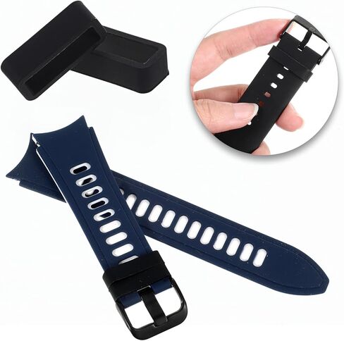18 PCS Watch Band Keepers 14/16/18mm Silicone Watch Watch Strap Retainer Loop Parts Belt Beltband Clasp Clasp Ring Explistory for Smart Sport Watchers (Black) in Kuwait