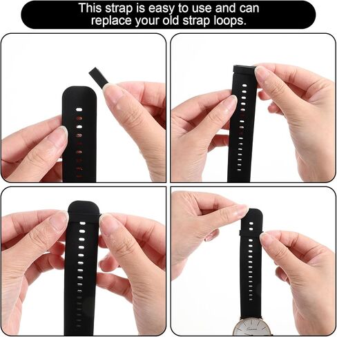 18 PCS Watch Band Keepers 14/16/18mm Silicone Watch Watch Strap Retainer Loop Parts Belt Beltband Clasp Clasp Ring Explistory for Smart Sport Watchers (Black) in Kuwait