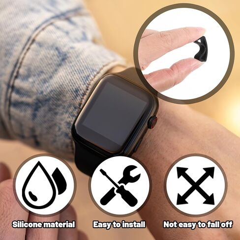 18 PCS Watch Band Keepers 14/16/18mm Silicone Watch Watch Strap Retainer Loop Parts Belt Beltband Clasp Clasp Ring Explistory for Smart Sport Watchers (Black) in Kuwait