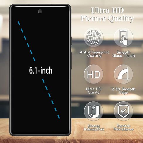 واقي شاشة Pokolan [3-Pack] للزجاج المقسى Google Pixel 6a 5G، يدعم قارئ بصمات الأصابع، خالي من الفقاعات، صلابة 9H in Kuwait