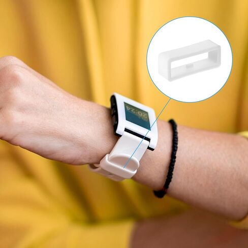8PCS Watch Band Holder Loop, Silicone Watch Band Loop, White Smartwatch Strap Holder Rings Replacement Rubber Bands Keeper Fastener Rings Parts for Smart Sport Watches (Size: 18mm/20mm/22mm/24mm) in Saudi Arabia