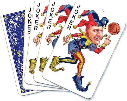 The Joker 10 Pack of Play Praild - Nikola Jokic Denver Illustration Real Linen Round Corner Praint - فقط Jokers (وليس سطح السفينة الكامل) in Saudi Arabia